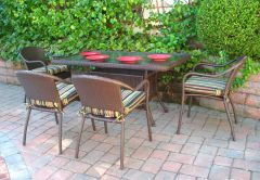 Resin Wicker Dining Set, 60 x 36 Rectangular