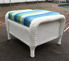 Laguna Beach Resin Wicker Ottoman 
