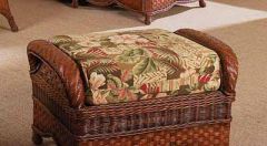 Autumn Morning Rattan Ottoman 