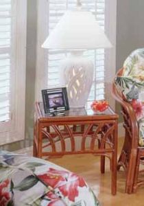 Rattan End Table, New Kauai Style