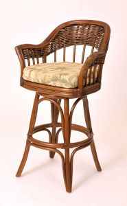Wicker Bar Stool, Tilt Swivel, Rattan Frames & Manchester Style Sienna (Minimum 2)