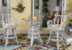  3 Piece Trinidad Rattan Counter Height Dining Set 36" Top