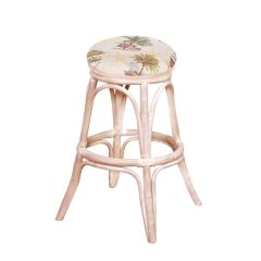 Wicker Bar Stool, Swivel Seats, Rattan Frames & Backless - Washed Linen