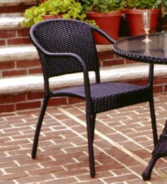 Resin Wicker Bistro Chair, Black