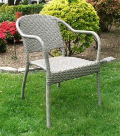 Resin Wicker Bistro Chair, Driftwood