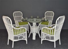 Rattan Dining Sets 42" Round Bahama Style (4-Arm Chairs)