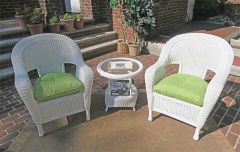 3 Piece Malibu Resin Wicker Chat Set with Round End Table
