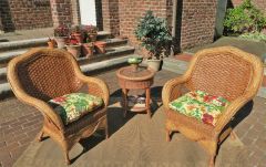 3 Piece Tangiers Natural Wicker Chat 