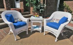 3 Piece White Vineyard Natural Wicker Chat Set 