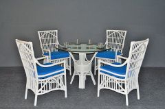 Rattan Dining Sets 42" Round Dorado Style (4-Arm Chairs)