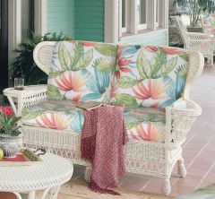 Vintage Natural Wicker Love Seat