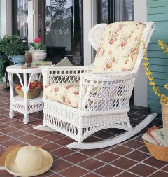 Vintage Natural Wicker Rocking Chair