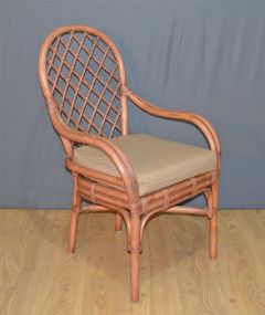 Rattan Dining Chair Teawash Brown Florentine Style w/ Arms (Min 2)