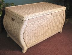 Wicker Storage Trunk Bombay White Wash Woodlined