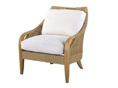 Lane Venture Edgewood Resin Wicker and Teak Lounge Chair with Cushions