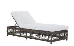 Lane Venture Mystic Harbor Resin Wicker Adjustable Chaise Lounge with Cushion