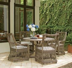 Lane Venture Mystic Harbor (5) Piece Resin Wicker and Aluminum Dining Set, Arm Chairs