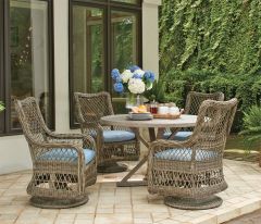 Lane Venture Mystic Harbor (5) Piece Resin Wicker and Aluminum Dining Set, Swivel Chairs