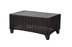 Requisite Synthetic Cocktail Table with Inset Glass Top