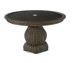 South Hampton Synthetic 48" Diameter Round Dining Table with Inset Tempered Glass Top