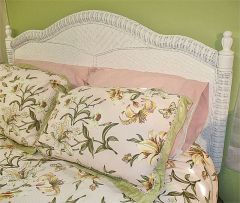 Wicker Headboard White Full Queen Montego Bay Style