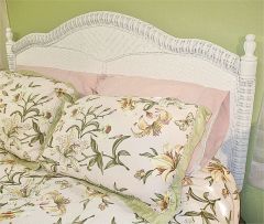 Wicker Headboard White Twin Montego Bay Style