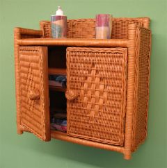 Medicine Chest Wicker Wall Rack, Caramel