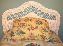 Wicker Headboard White Twin Pavilion Style