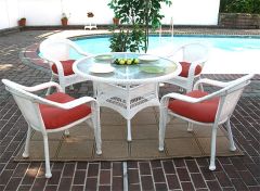 Resin Wicker Dining Set 48" Round