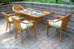 60x36 Rectangular Dining Set With 4-Cushioned Dining Chairs