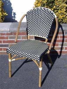 Resin Wicker Dining Chair, Cafe Style (Minimum 4), Black & Ivory