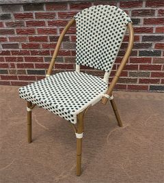 Resin Wicker Dining Chair, Cafe Style (Minimum 4), Ivory & Hunter Green