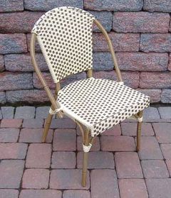 Resin Wicker Dining Chair, Cafe Style (Minimum 4), Ivory & Saddle Brown