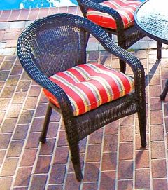 Resin Wicker Dining Chair With Cushion, Black