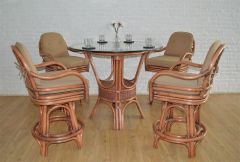 Savanah 42" Round Counter Height Rattan Dining Set