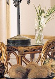 Rattan End Table, Round New Twist Style
