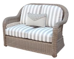 Basketweave Al Weather Outdoor Resin Wicker Love Seat