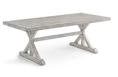 80 1/2" x 40" Slat Top Brushed Aluminum Dining Table