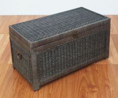 Woodlined Wicker Chest, Coffee