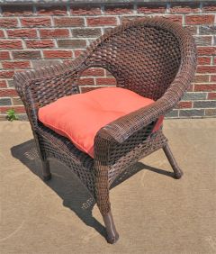 Veranda Resin Wicker Chair With Cushion Antique Brown