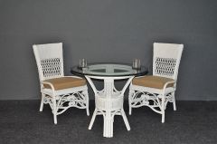 Wicker Dining Set 36" Victorian (2-Side Chairs) ( White Only