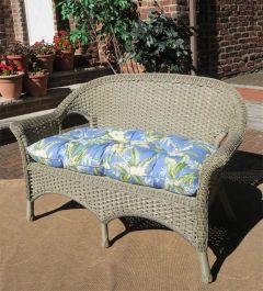 Veranda Resin Wicker Loveseat With Seat Cushion