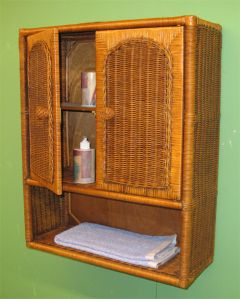 Wicker Wall Cabinet, Tea Wash