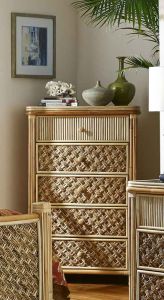 Nassau 5 Drawer Dresser with Glass Top