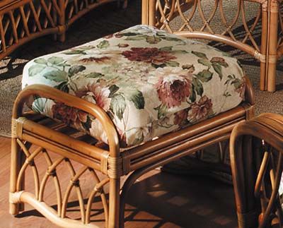 Antiqua Natural Rattan Ottoman 