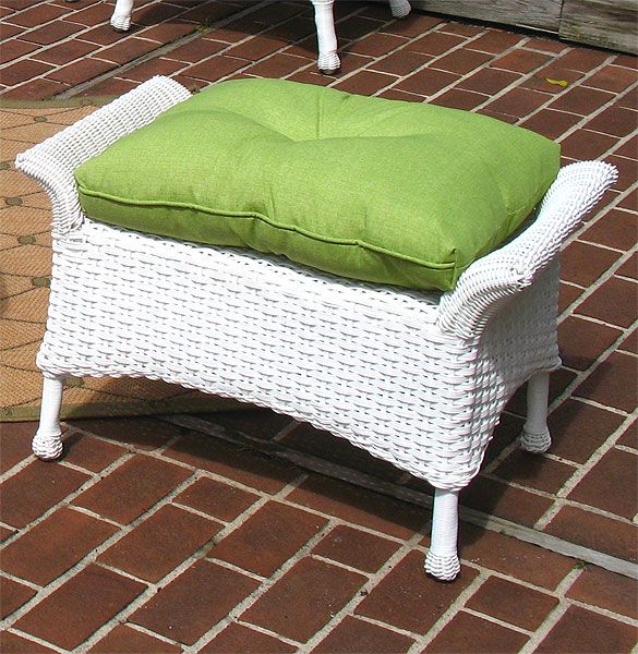 Veranda Resin Wicker Ottoman With Cushion