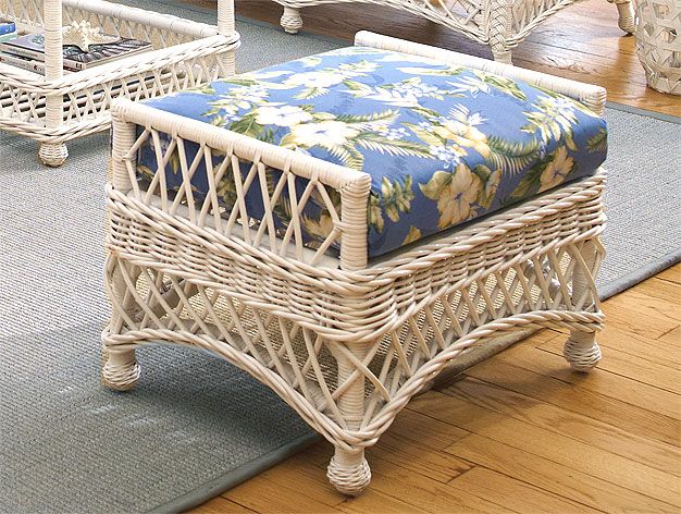 Harbor Beach Natural Wicker Ottoman