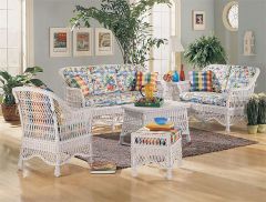 5 Piece Capri Rattan Framed Natural Wicker Furniture Set