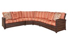 South Sea Rattan (4) Piece Huntington Sectional Group