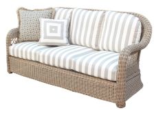 Basketweave All Weather Resin Wicker Outdoor Sofa 